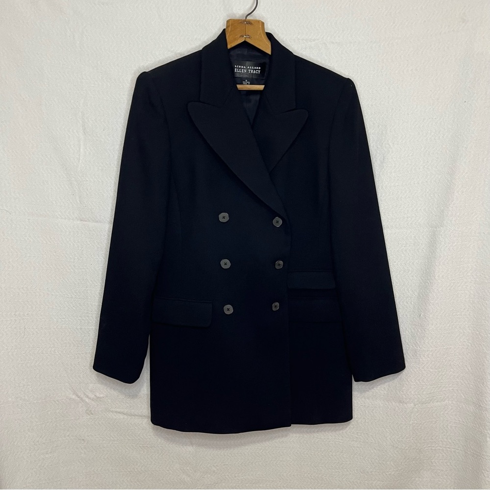 Vintage Linda Allard Ellen Tracy Double Breasted Wool Blazer